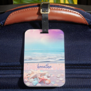 Étiquette À Bagage Beach Breathe Affirmation