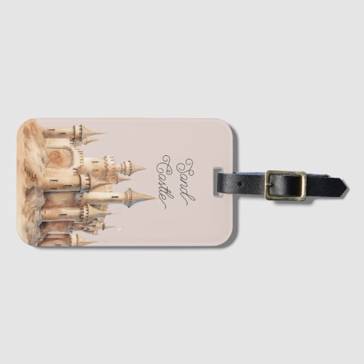 Étiquette À Bagage Beach Cream Sand Castle (Devant Horizontal)