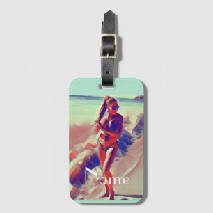 Étiquette À Bagage Beach Girl Thunder_Cove