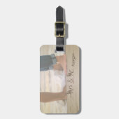 Étiquette À Bagage Beach , Sand, Foots, Waves , Personalized (Devant Vertical)