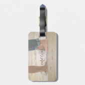 Étiquette À Bagage Beach , Sand, Foots, Waves , Personalized (Dos Vertical)