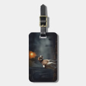 Étiquette À Bagage Beagle Halloween effrayant (Devant Vertical)