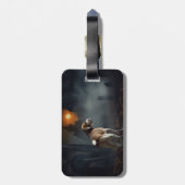 Étiquette À Bagage Beagle Halloween effrayant (Dos Vertical)