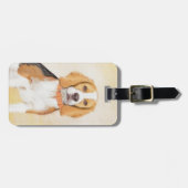 Étiquette À Bagage Beagle Hound Dog Peinture Animal Art original (Devant horizontal)