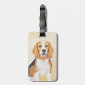 Étiquette À Bagage Beagle Hound Dog Peinture Animal Art original (Dos Vertical)