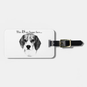 Étiquette À Bagage Beagle Joyeux Visage; Joyeux Beagle; Beagle grinch