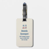 Étiquette À Bagage Beaker & Test Tube Science Themed (Dos Vertical)