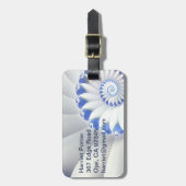 Étiquette À Bagage Beau Bleu & Blanc Mer Shell Art Fractal fin (Devant Vertical)