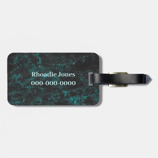 Étiquette À Bagage Beau bleu clair (Dos horizontal)