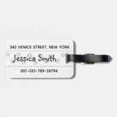 Étiquette À Bagage Beau chat de dessin animé avec pattes (Dos horizontal)