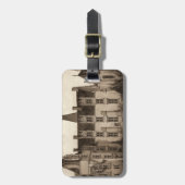 Étiquette À Bagage Beau Château français à Sepia Tones (Devant Vertical)