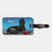 Étiquette À Bagage Beau Chiot berger allemand (Dos horizontal)