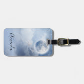 Étiquette À Bagage Beau ciel bleu avec cygnes volants (Devant horizontal)