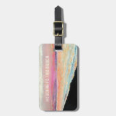 Étiquette À Bagage Beau Coucher De Soleil De Plage Peint En Pastels D (Devant Vertical)