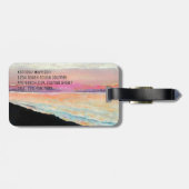 Étiquette À Bagage Beau Coucher De Soleil De Plage Peint En Pastels D (Dos horizontal)