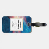 Étiquette À Bagage Beau coucher de soleil sur un lac de Calme (Dos horizontal)