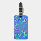 Étiquette À Bagage Beau cyan bleu kaléidoscope vectoriel design (Devant Vertical)
