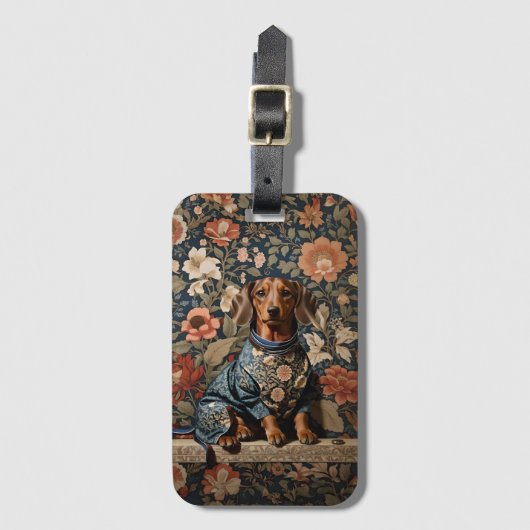 Étiquette À Bagage Beau Dachshund Brown | Portrait Dachshund (Devant Vertical)