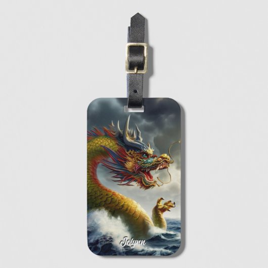 Étiquette À Bagage Beau Dragon (Devant Vertical)