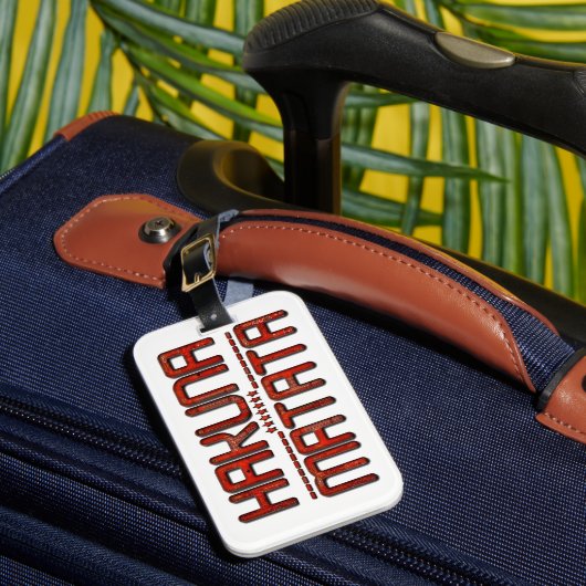 Étiquette À Bagage Beau Extraordinaire Embossé Rouge Hakuna Matata Te (Insitu Rectoal 1)