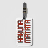 Étiquette À Bagage Beau Extraordinaire Embossé Rouge Hakuna Matata Te (Devant Vertical)
