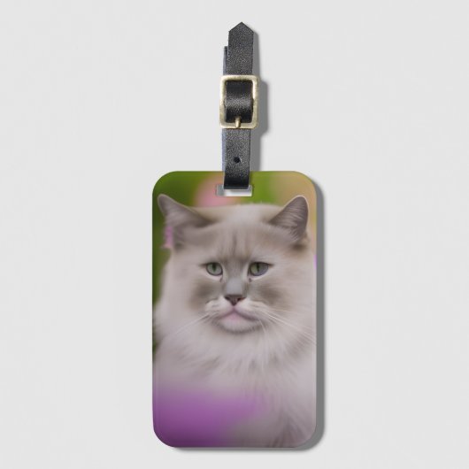 Étiquette À Bagage Beau Maine Coon Himalayan Chat (Devant Vertical)