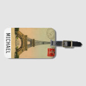 Étiquette À Bagage Beau Monogramme Vintage Paris (Devant Horizontal)