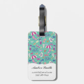 Étiquette À Bagage Beau motif avec des éléments d'été (Dos Vertical)