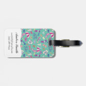 Étiquette À Bagage Beau motif avec des éléments d'été (Dos horizontal)