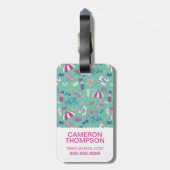 Étiquette À Bagage Beau motif d'été de photo faite sur commande (Dos Vertical)