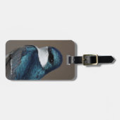 Étiquette À Bagage Beau oiseau chevalier en hirondelle d'arbre sur fi (Devant horizontal)