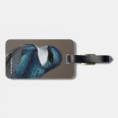 Étiquette À Bagage Beau oiseau chevalier en hirondelle d'arbre sur fi (Dos horizontal)