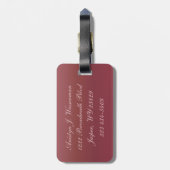 Étiquette À Bagage Beau or Rose (Dos Vertical)