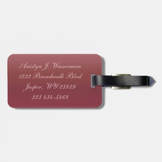 Étiquette À Bagage Beau or Rose (Dos horizontal)