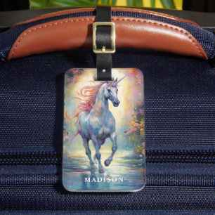 Étiquette À Bagage Beau Unicorn Modèle de nom personnalisé