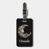 Étiquette À Bagage Beau visage dans la lune (Devant Vertical)