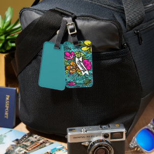 Étiquette À Bagage Beauté de Coussin de Jet avec des Fleurs