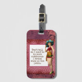 Étiquette À Bagage Beauté vintage Boire Vin Drôle (Devant Vertical)