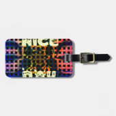 Étiquette À Bagage Beautiful have a Nice Day Text Print vecteur (Devant horizontal)