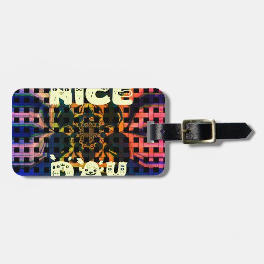 Étiquette À Bagage Beautiful have a Nice Day Text Print vecteur (Devant horizontal)