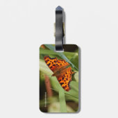 Étiquette À Bagage Beautiful Orange Satyr Comma Butterfly (Dos Vertical)