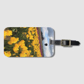 Étiquette À Bagage Beautiful Tulip Field avec Hot Air Balloon, Oregon (Devant Horizontal)