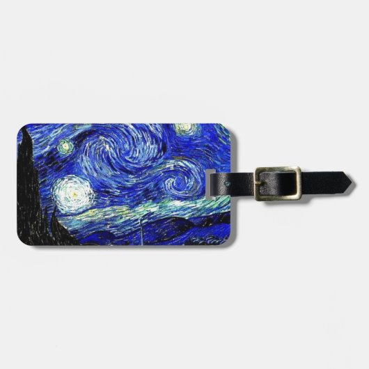 Étiquette À Bagage beaux-arts vVan de nuit étoilée de Gogh (Devant horizontal)