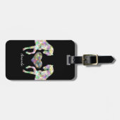 Étiquette À Bagage Beaux chevaux et coeur d'arc-en-ciel (Devant horizontal)