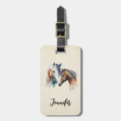 Étiquette À Bagage Beaux Chevaux Style Boho Occidental (Devant Vertical)