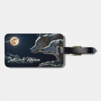 Beaux loups gris la nuit