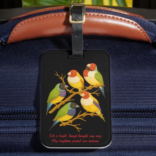 Étiquette À Bagage Beaux oiseaux sur la branche (Insitu Rectoal 2)