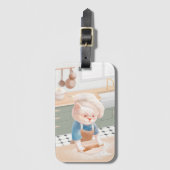 Étiquette À Bagage Bébé Bébé - Cosy Morning Kneading (Devant Vertical)