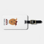 Étiquette À Bagage Bébé fille Aggie chien Maroon sac (Devant horizontal)