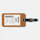 Étiquette À Bagage Bébé Garçon Longhorn brûlé Orange Sac de couche Ba (Dos horizontal)